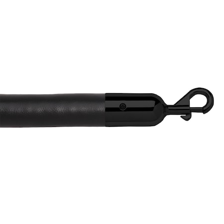 Queue Solutions 6' Stanchion Rope, 1.5" dia., Blue, English Antique Snap Ends 225BK6-SESLEA